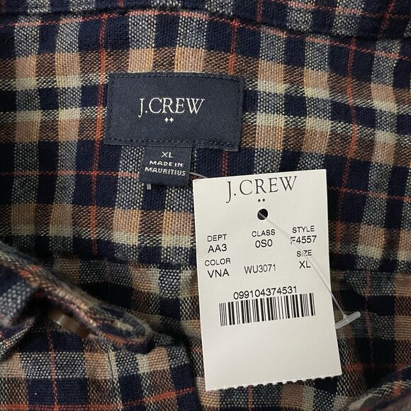 J. Crew Mens XL Multicolor Check Suede Elbow Long Sleeve Button-Up Flannel Shirt - Picture 7 of 8